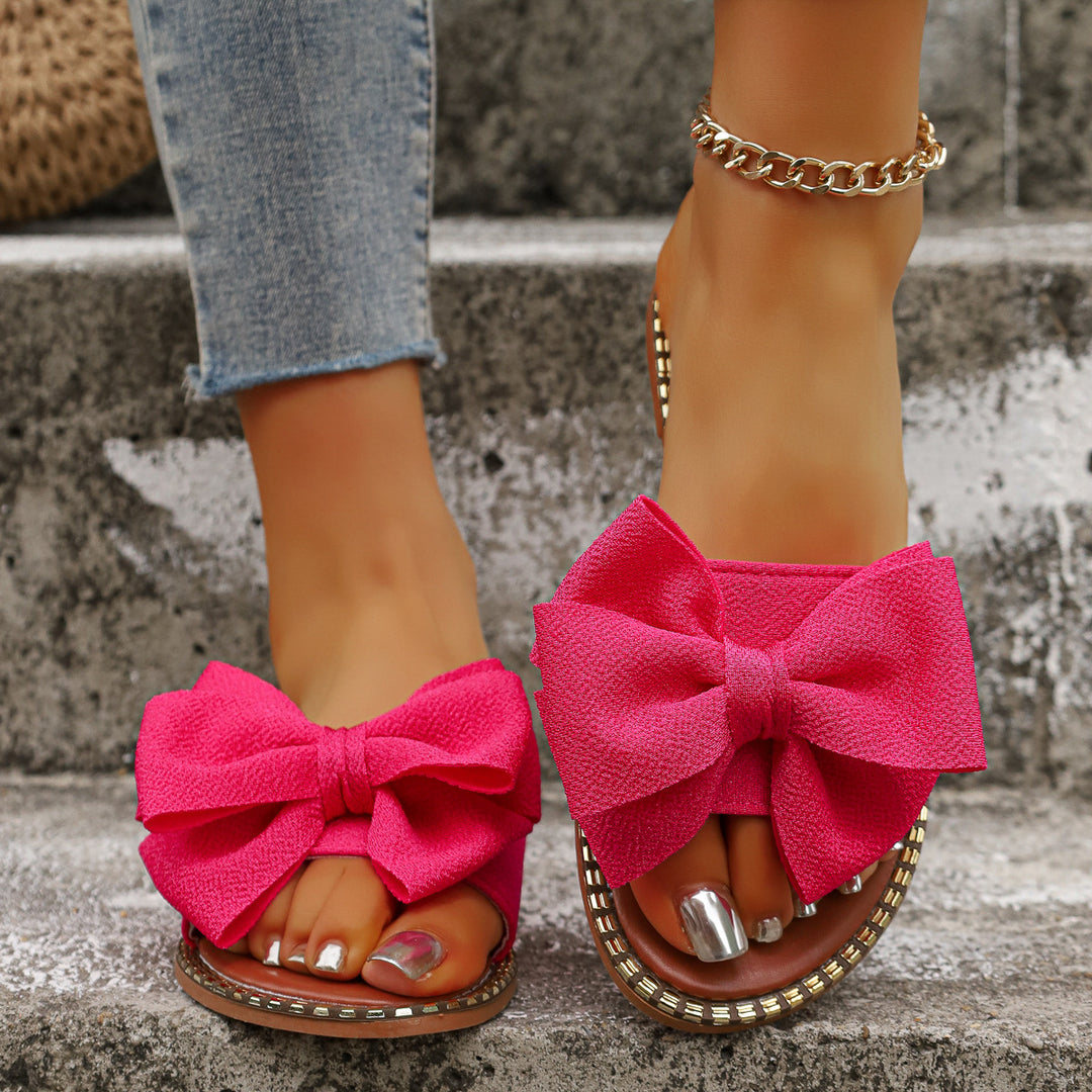Damen elegante Slipper mit dekorativer Schleifenapplikation R&B