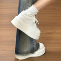 Damen Plattform Sneakers mit modischer Textur und dämpfender Sohle R&B