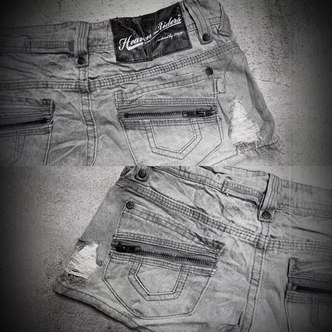 Damen trendy Jeans-Shorts mit distressed Details R&B