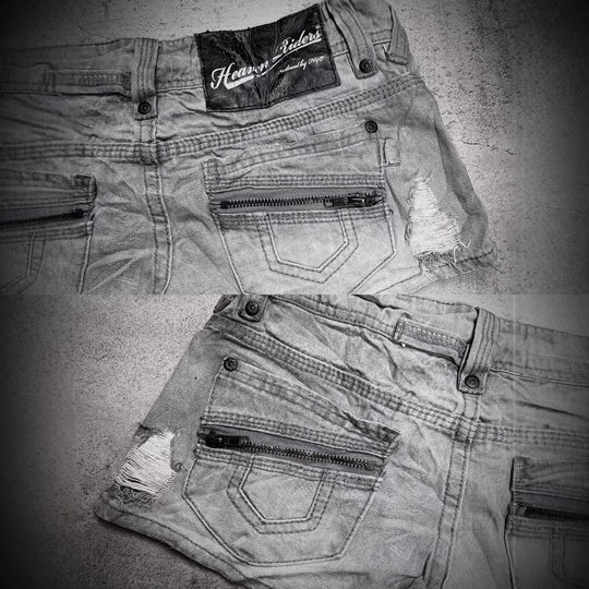 Damen trendy Jeans-Shorts mit distressed Details R&B