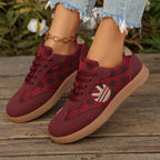 Damen Sportliche Sneakers mit bequemer samtiger Oberfläche und trendigem Grafikdesign R&B