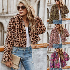 Damen Kunstfelljacke mit elegantem Leopardenmuster und modernem Schnitt R&B