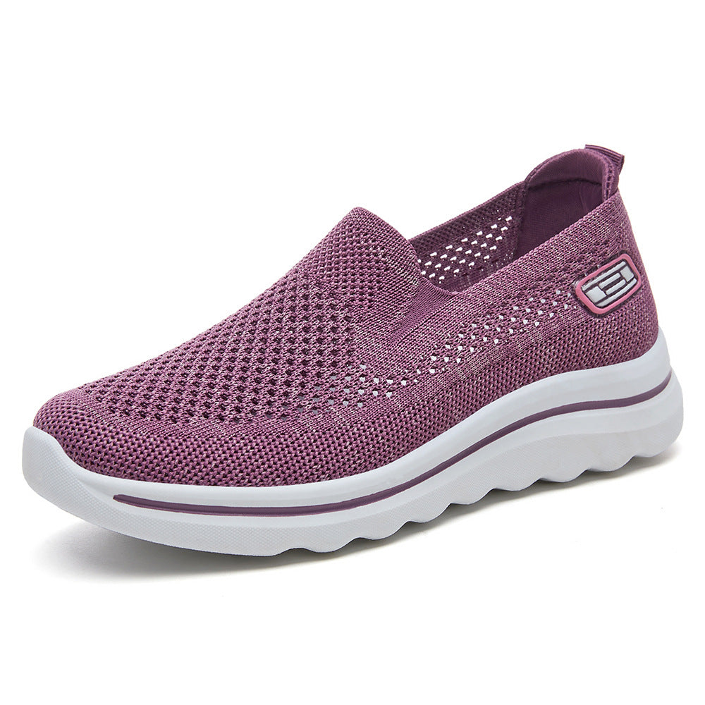 Damen Atmungsaktive Slip-On Sneakers mit elastischer Strickoberfläche R&B
