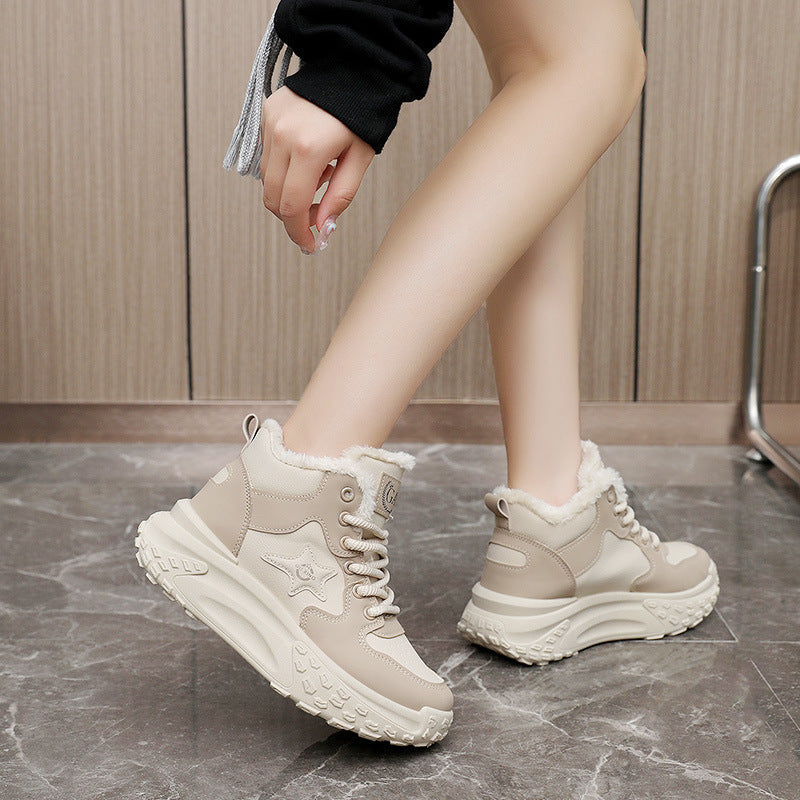 Damen High-Top Sneakers mit kuscheligem Warmfutter und rutschfester Sohle R&B