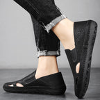 Damen luftige Leder Slipper R&B
