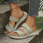 Damen moderne Freizeitsandalen mit verstellbarem Riemendesign und ergonomischer Sohle R&B