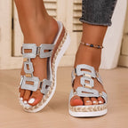 Damen Komfortable Riemensandalen mit trendigem Ketten-Design R&B
