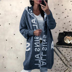 Damen Langarm-Strickcardigan mit Kapuze und praktischen Taschen R&B