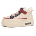 Damen Winterliche High-Top Sneakers mit bequemer Fleece-Wärmepolsterung und sportlichem Design R&B