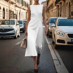 Damen Maxikleid mit elegantem Drapierungsdesign und schmaler Taille R&B