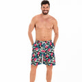 Herren Badeshorts mit floralem Muster und elastischem Bund R&B