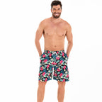 Herren Badeshorts mit floralem Muster und elastischem Bund R&B