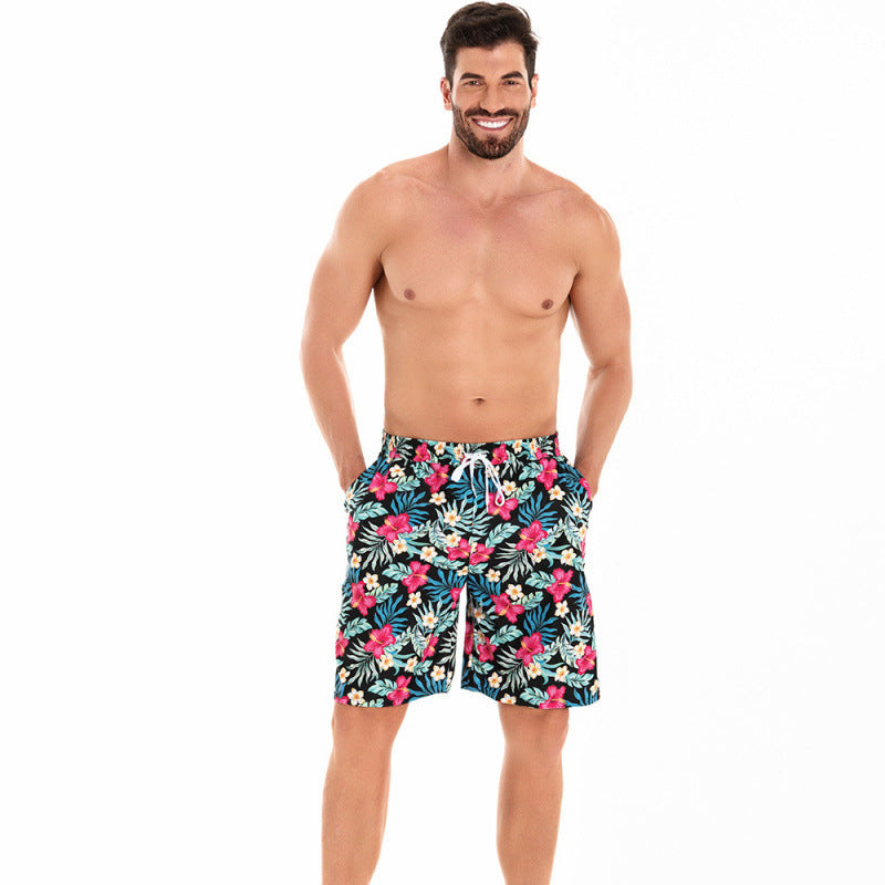Herren Badeshorts mit floralem Muster und elastischem Bund R&B