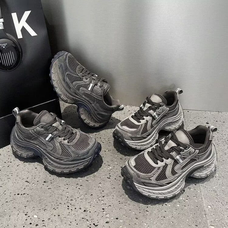Damen Sportliche Chunky Sneakers mit rutschfester Sohle und atmungsaktiver Mesh-Konstruktion R&B
