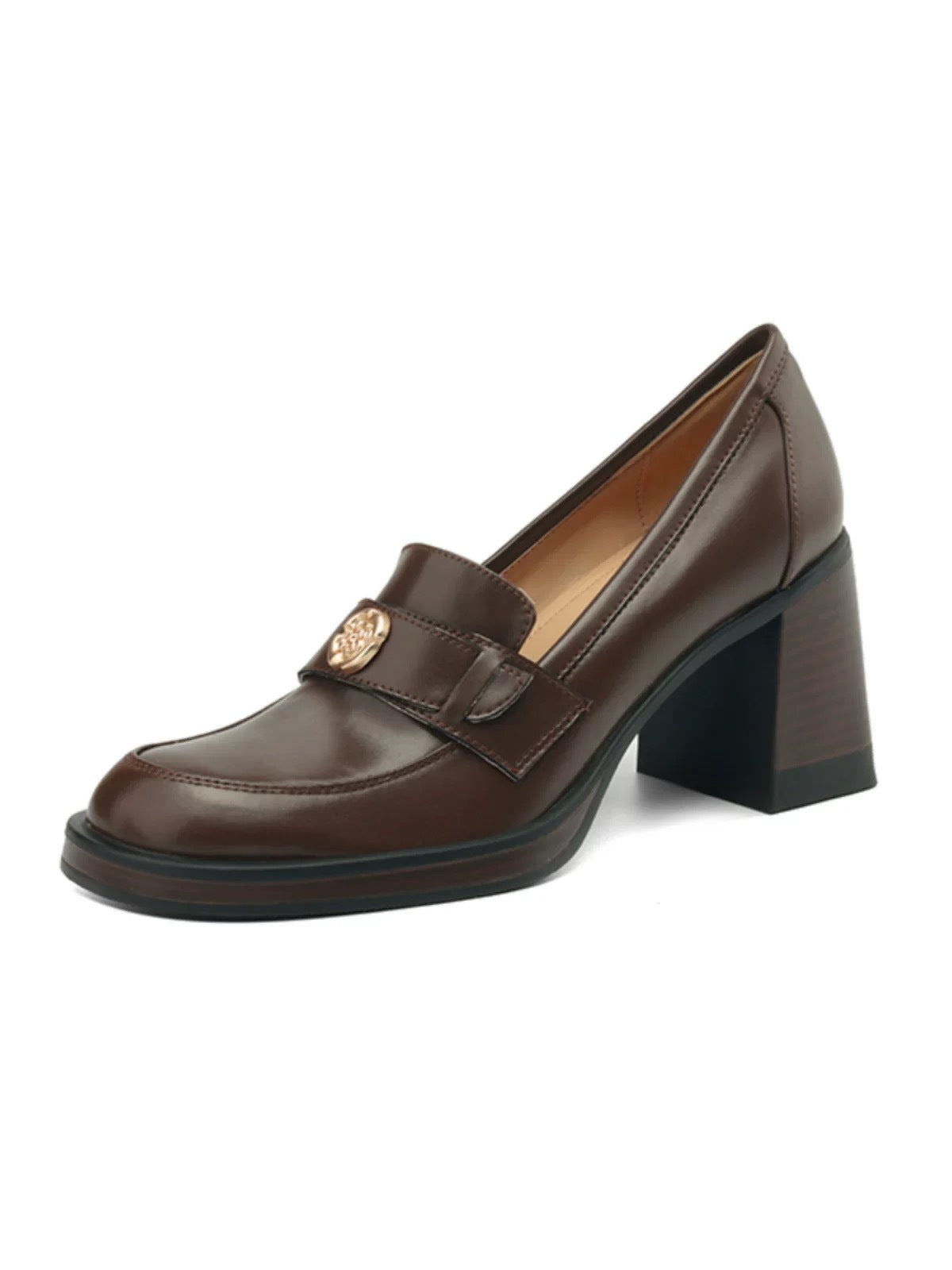 Damen Elegante und komfortable Mokassins mit blockierendem Absatz R&B