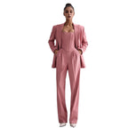 Damen Blazer mit Taillengürtel und schickem Revers R&B