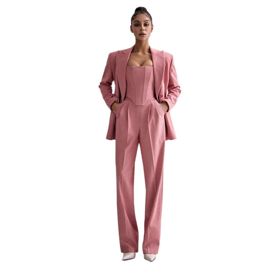 Damen Blazer mit Taillengürtel und schickem Revers R&B