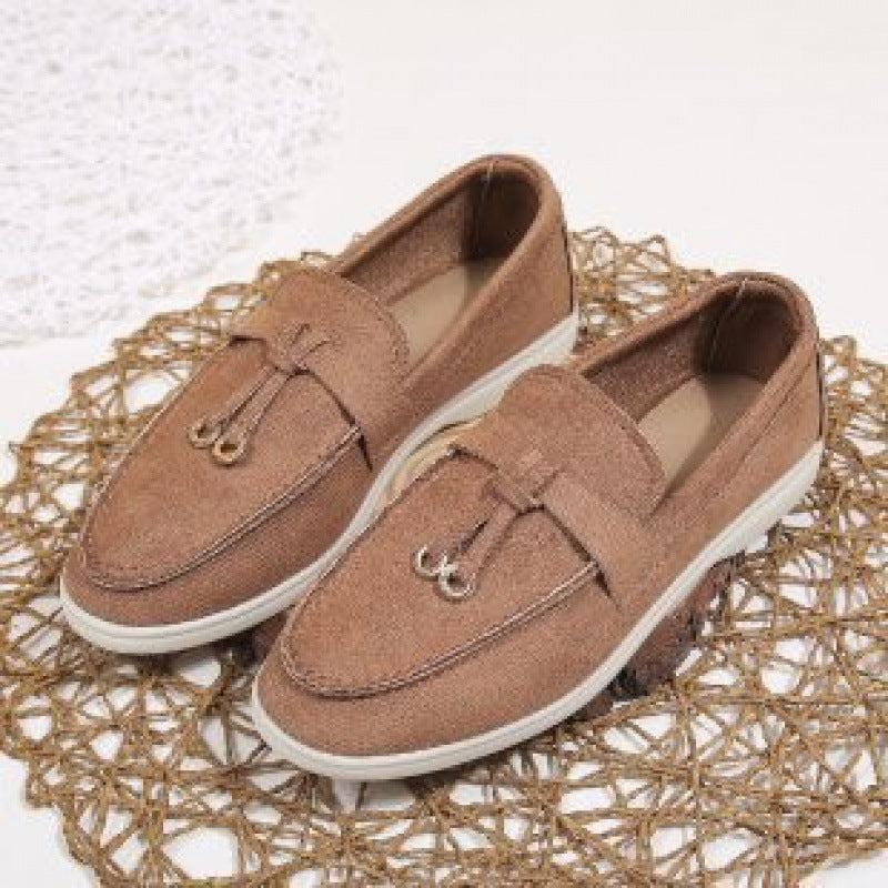 Damen Mokassins mit modischer Naht und stylischer Schnallenapplikation R&B