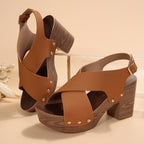 Damen Sandalen mit Holzabsatz R&B