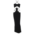 Damen Cut-Out Maxikleid mit dekorativen Ringdetails R&B