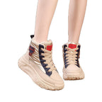 Damen modische High-Top Sneaker mit warmem Futter und rutschfester Sohle R&B