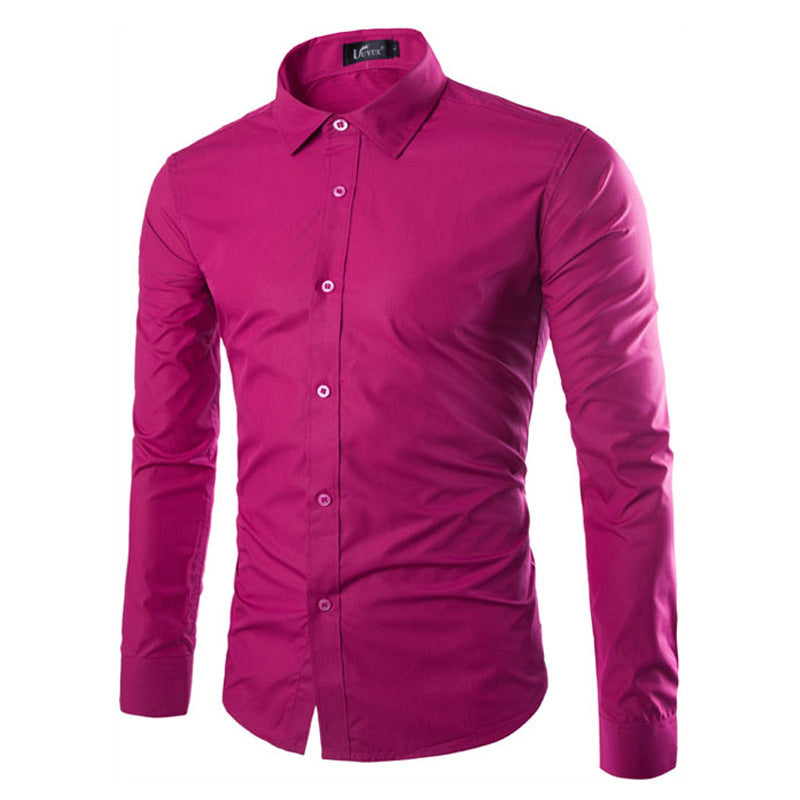 Herren elegante Langarmhemd R&B