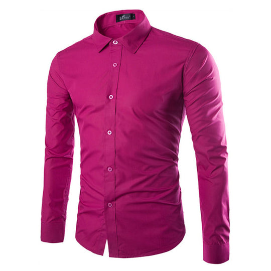 Herren elegante Langarmhemd R&B