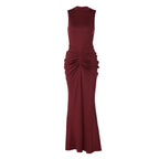 Damen Elegantes Maxikleid mit asymmetrischem Schnitt und hochgeschlossenem Design R&B