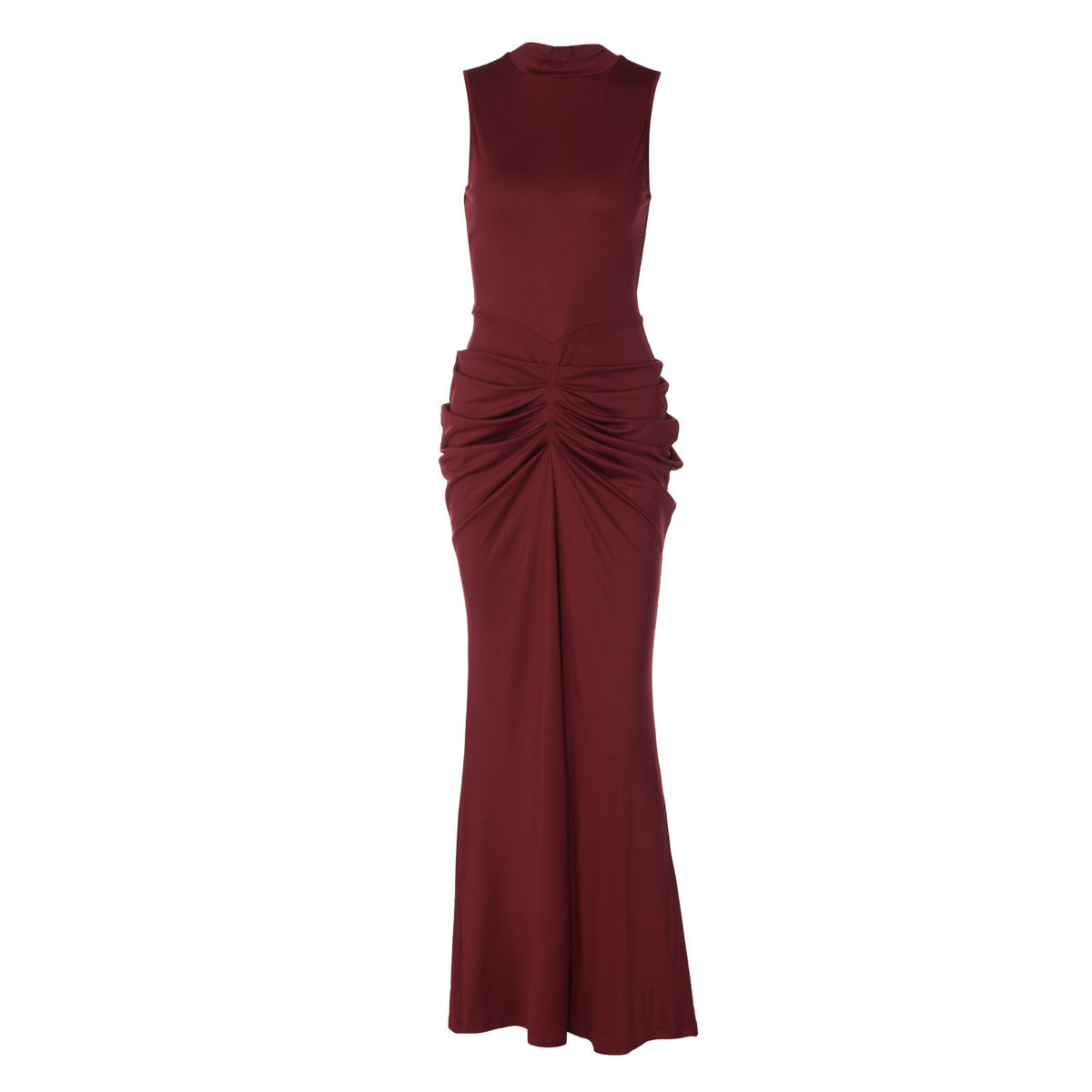 Damen Elegantes Maxikleid mit asymmetrischem Schnitt und hochgeschlossenem Design R&B