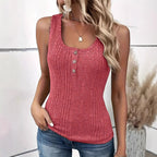Damen Tanktop mit Knopfdetails und strukturiertem Design R&B