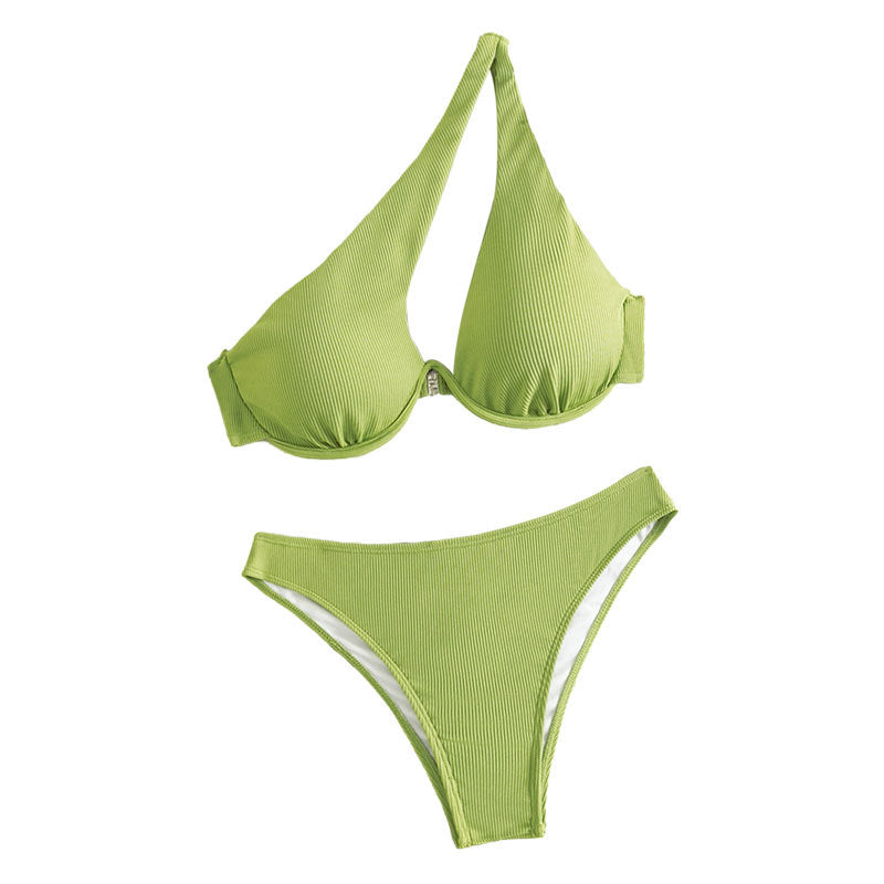 Damen Einteiliges Bademoden-Set mit asymmetrischem Trägerdesign R&B
