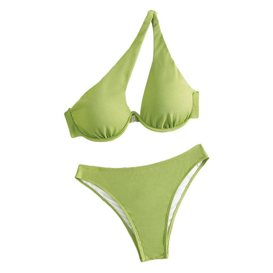 Damen Einteiliges Bademoden-Set mit asymmetrischem Trägerdesign R&B