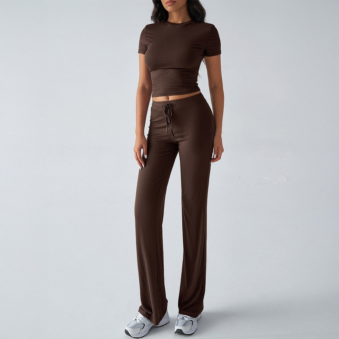 Damen Sportliches Lounge-Set mit elastischem Bund und figurbetontem Oberteil R&B