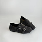 Damen modische Mokassins mit doppeltem Schnallenverschluss und stilvollem perforiertem Design R&B