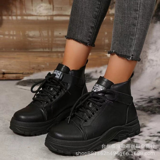 Damen Modische Schnürboots mit stabiler Sohle und praktischem Klettverschluss R&B