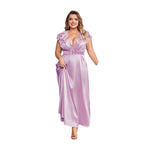 Damen Elegantes Maxikleid mit Rüschendetails und taillierendem Gürtel R&B
