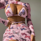 Damen Bikini mit langen Ärmeln und Cut-Out Design R&B