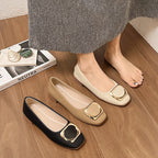 Damen elegante Ballerinas mit modischem Quadratverschluss R&B