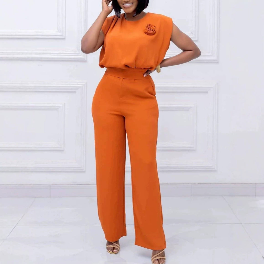 Damen eleganter All-in-One-Jumpsuit mit floralem Detail R&B