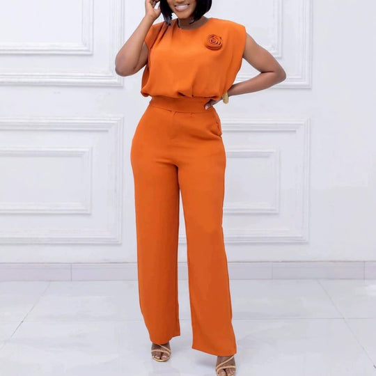 Damen eleganter All-in-One-Jumpsuit mit floralem Detail R&B