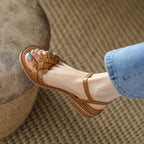 Damen Riemchen-Sandalen mit geflochtenem Design und komfortabler Sohle