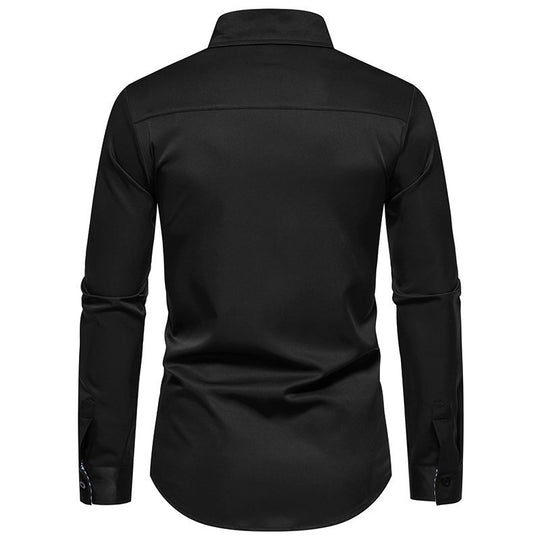 Herren Langarmhemd mit modernem Kontrastdesign R&B