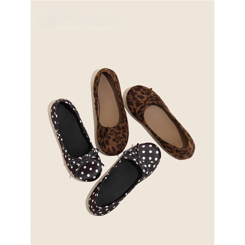 Damen Ballerinas mit punktiertem Design und zierlicher Schleifenapplikation R&B