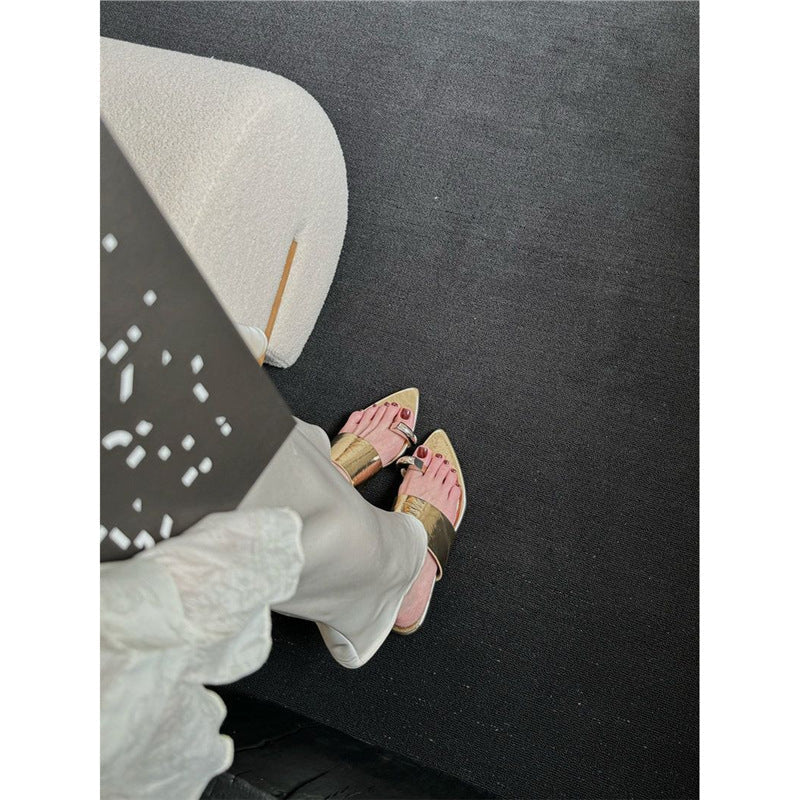 Damen elegante Mules mit funkelndem Design R&B