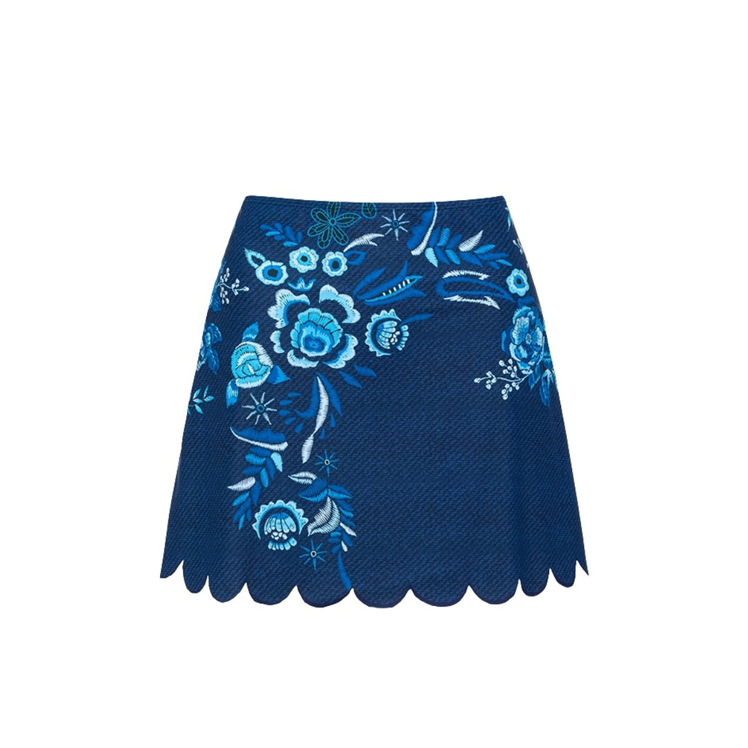 Damen V-Ausschnitt Badeanzug mit verspielten Schleifen und floralen Stickereien R&B