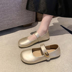 Damen elegante Ballerinas mit dekorativem Schnallenverschluss