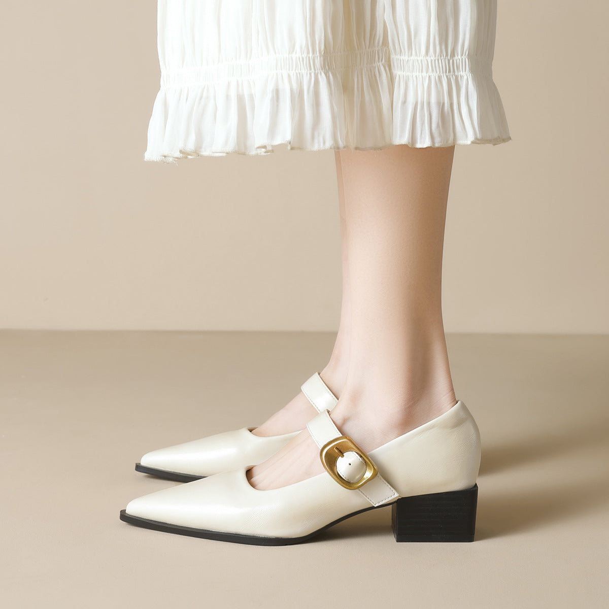 Damen elegante Mary-Jane Schuhe mit modischem Schnallenverschluss