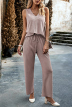 Damen lässiges Ensemble aus Top und weiten Hosen R&B