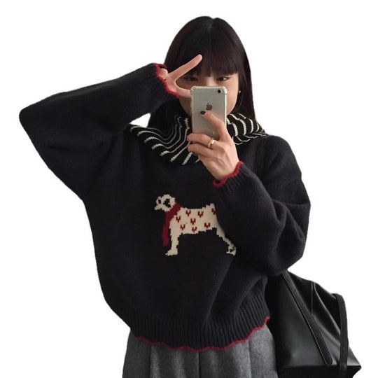 Damen kuscheliger Pullover mit Tiermotiv R&B