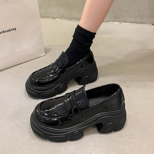 Damen elegante Slip-On Schuhe mit klobigem Absatz R&B